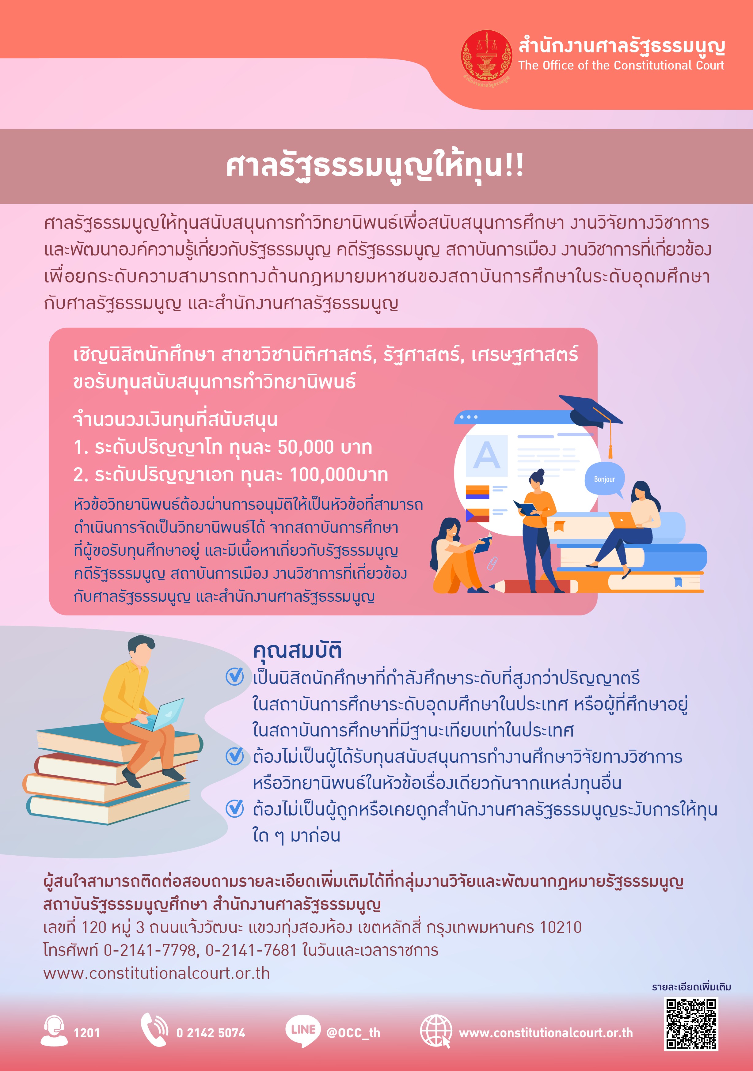 อินโฟกราฟิกเรื่อง: ศาลรัฐธรรมนูญให้ทุน